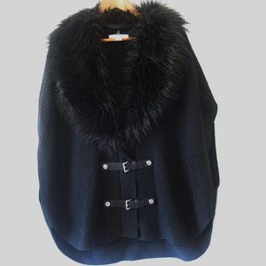 MICHAEL Michael Kors Black Faux Fur Sweater Vest Size XL